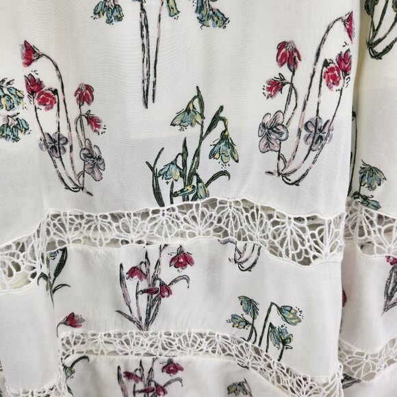 Disney x Lauren Conrad Alice in Wonderland Midi Dress Floral Sleeveless Medium - Picture 2 of 14